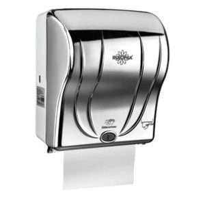 distributeur auto papier essuie main chrome